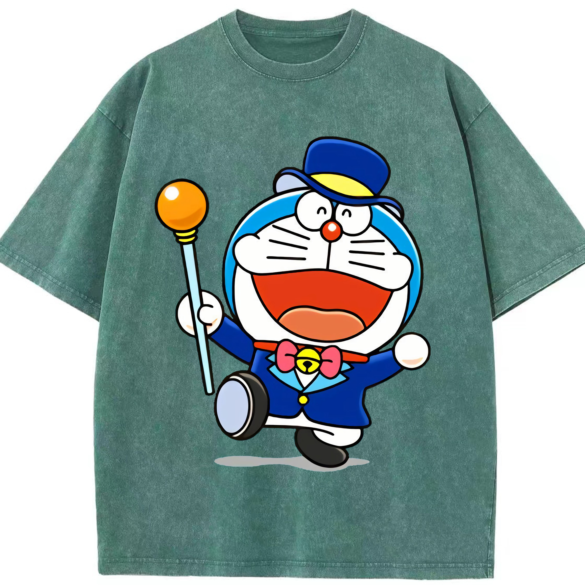 （画像用） ドラえもん Doraemon 綿100% ヴィンテージ風 半袖Tシャツ（フロントプリント）